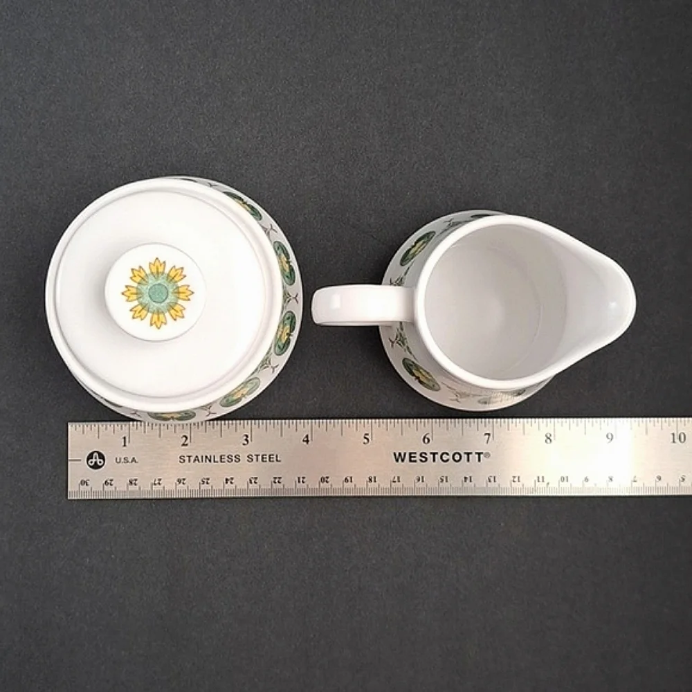 Vtg Noritake Progression China Palos Verde Pattern 9020 Creamer Sugar Bowl Set